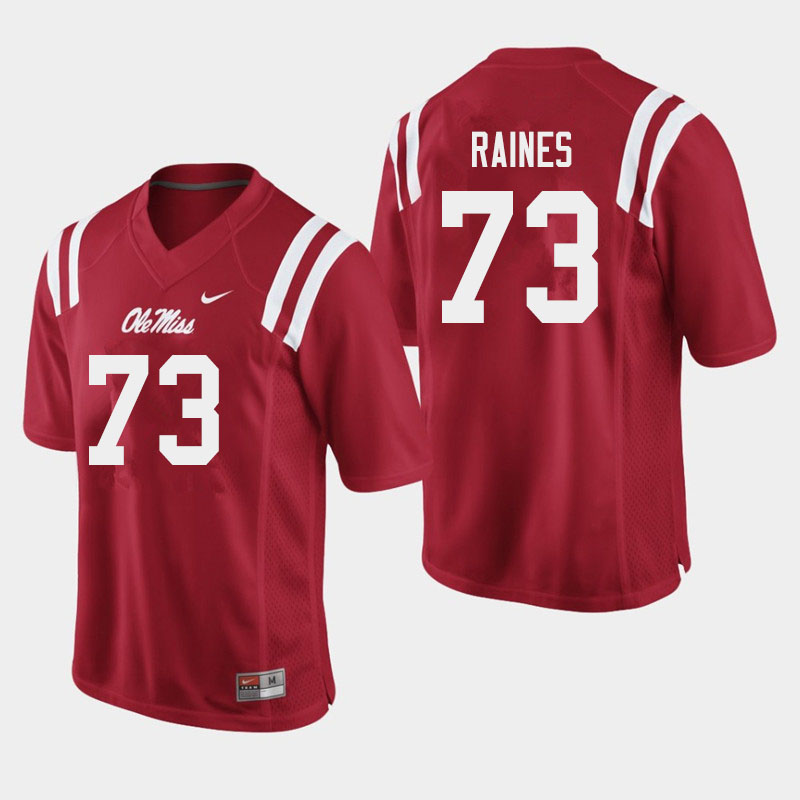 John Raines Ole Miss Rebels NCAA Men's Red #73 Stitched Limited College Football Jersey TRQ2858FX